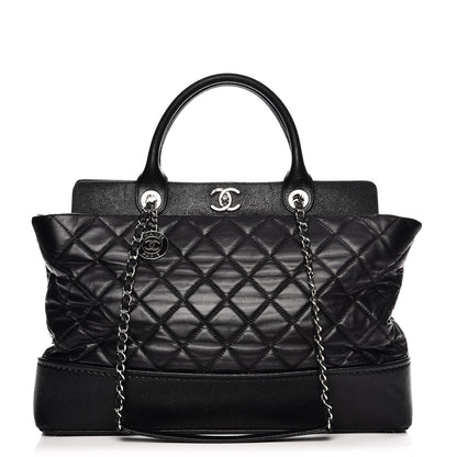 Chanel Lambskin Caviar Quilted Bi Coco Large Shopper Tote Black 1 of 9