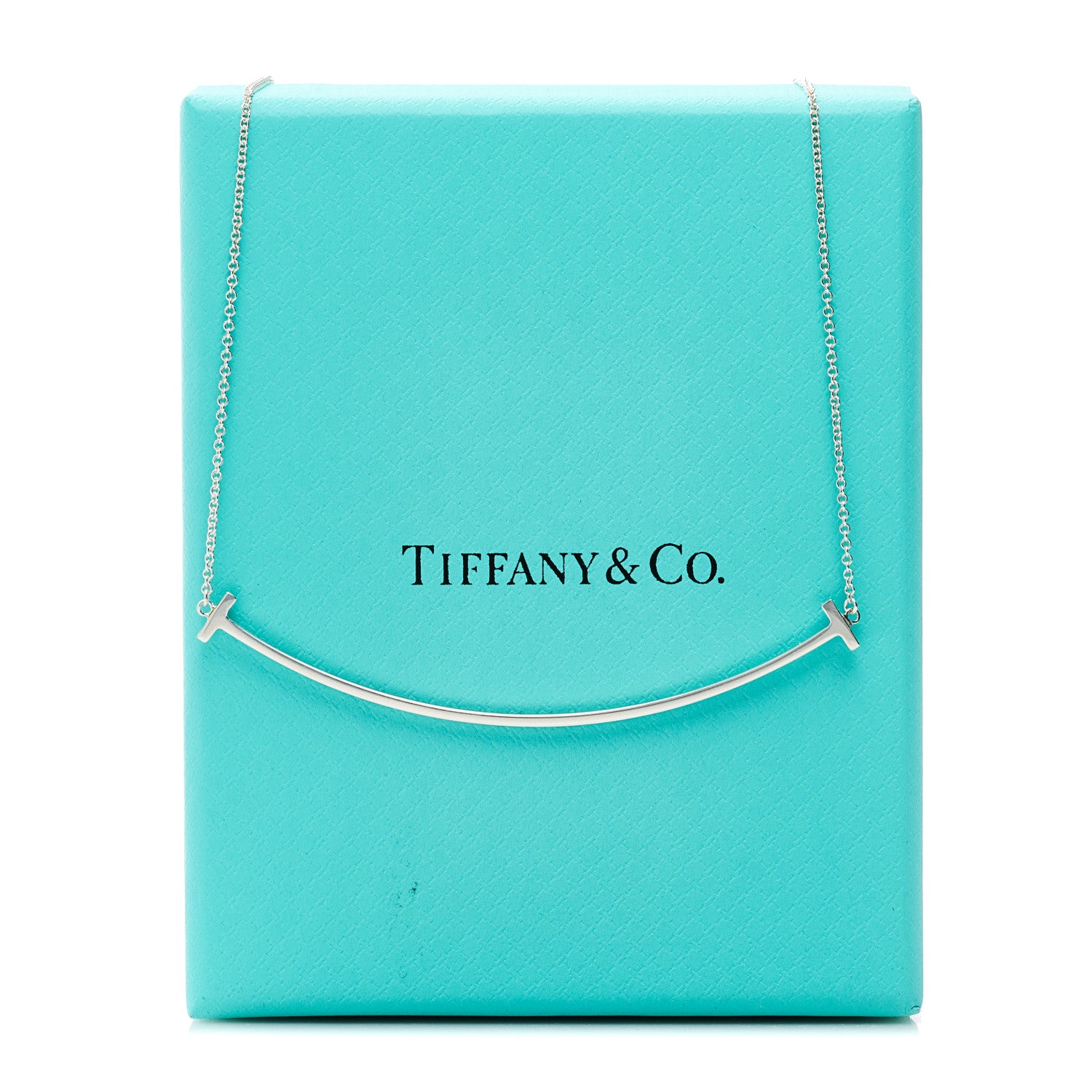 Tiffany Sterling Silver Large T Smile Pendant Necklace 5 of 5