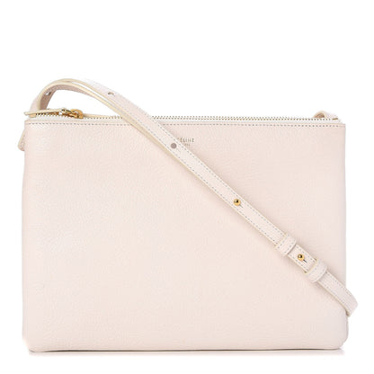 Celine Goatskin Large Trio Crossbody Bag White 1 of 10