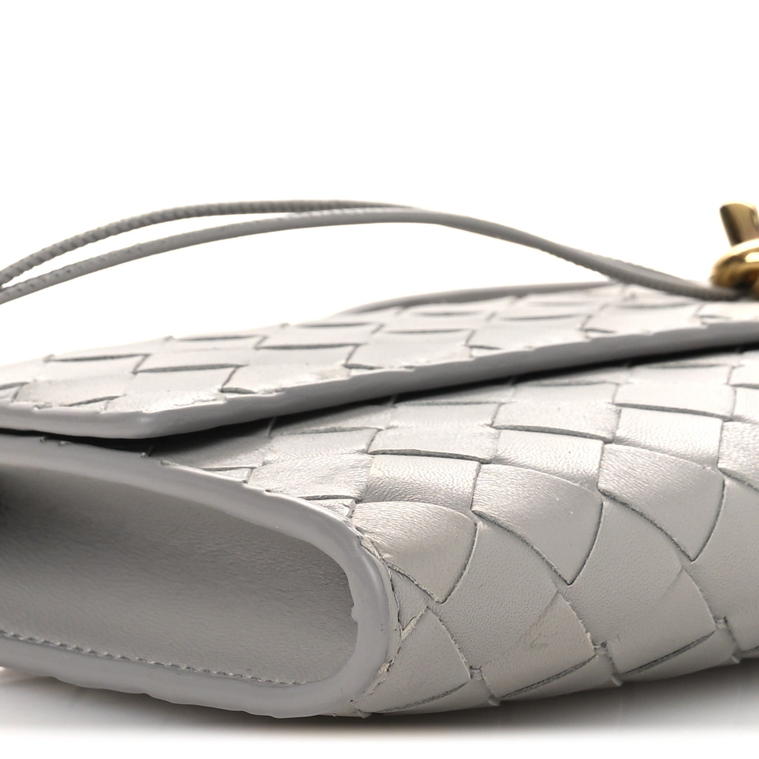 Bottega Veneta Nappa Intrecciato Long Andiamo Top Handle Clutch Sterling 8 of 13