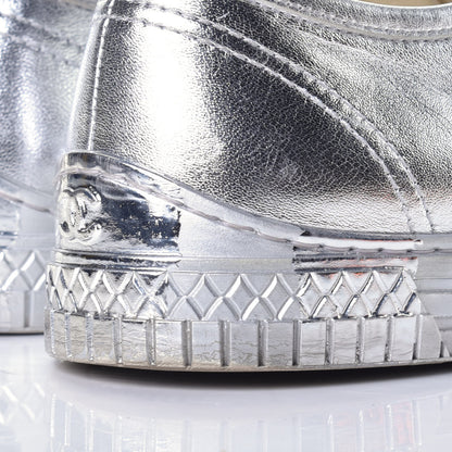 Chanel Laminated Lambskin Sneakers 39.5 Silver 9 of 10