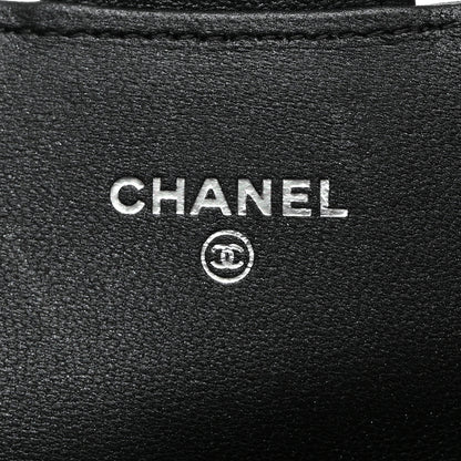 Chanel Pearly Lambskin Quilted Flap Card Holder Wallet So Black 6 of 9