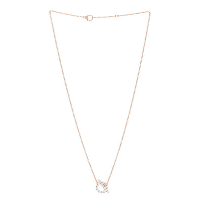 Hermes 18K Rose Gold Diamond Finesse Pendant Necklace 3 of 5
