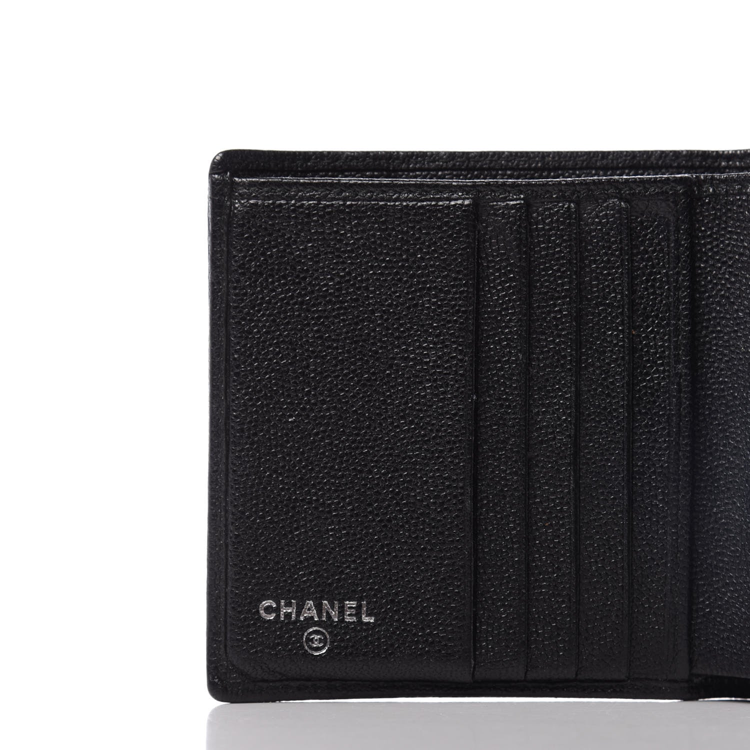 Chanel Caviar CC Button Bi-Fold Wallet Black 5 of 9