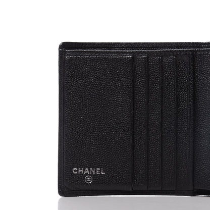 Chanel Caviar CC Button Bi-Fold Wallet Black 5 of 9