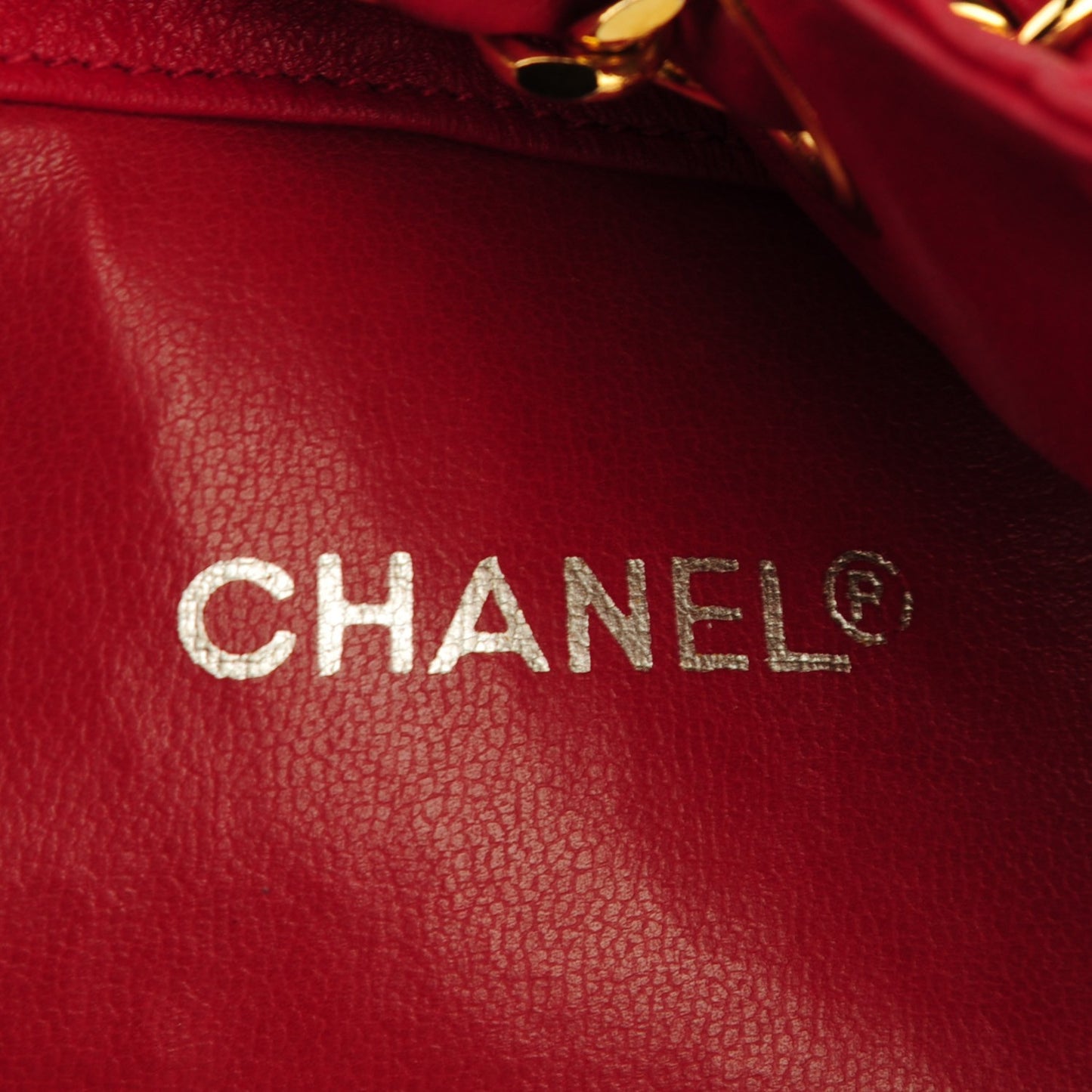 Lambskin Quilted Drawstring Shoulder Bag Red