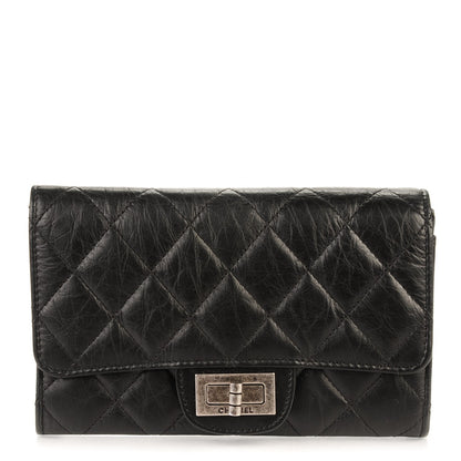 Chanel Aged Calfskin Quilted Small Reissue Flap Wallet Black 1 of 8