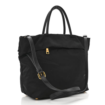 Prada Tessuto Nylon Saffiano Tote Black 3 of 14