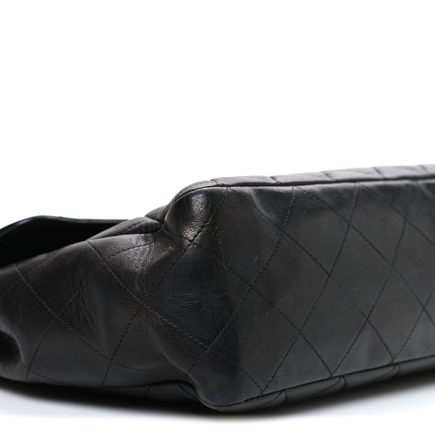 Lambskin Quilted Jumbo Single Flap Black