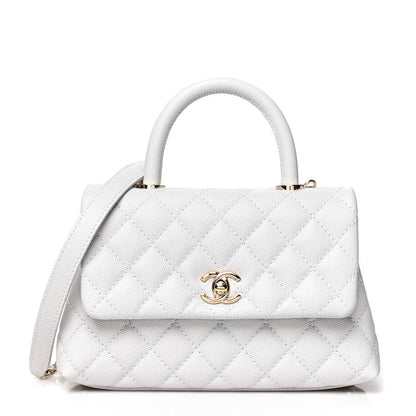Chanel Caviar Quilted Mini Coco Handle Flap Light Grey 1 of 10
