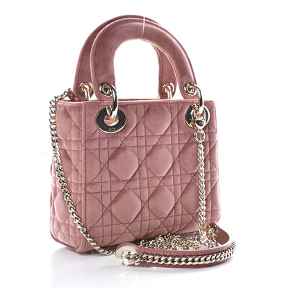 Christian Dior Velvet Mini Lady Dior Pink 3 of 10
