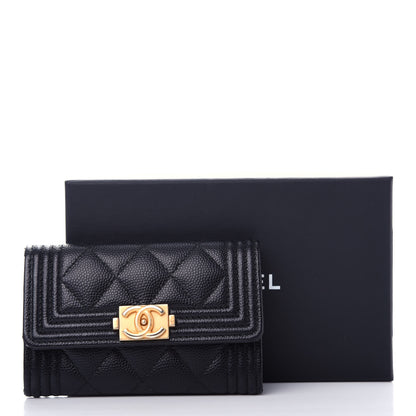 Chanel Caviar Quilted Boy Flap Card Holder Black 9 of 10