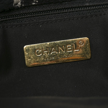 Chanel Tweed Quilted Large Chanel 19 Flap Black Ecru White 6 of 12