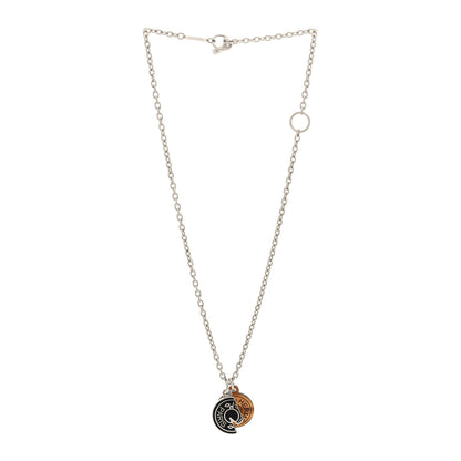 Hermes Buffalo Horn Lacquer Carrousel Necklace Etain 3 of 5