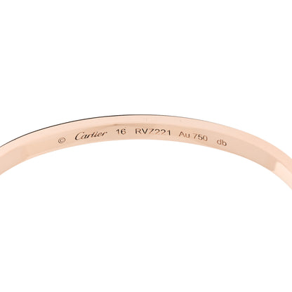 Cartier 18K Pink Gold 6 Diamond Small LOVE Bracelet 16 5 of 6