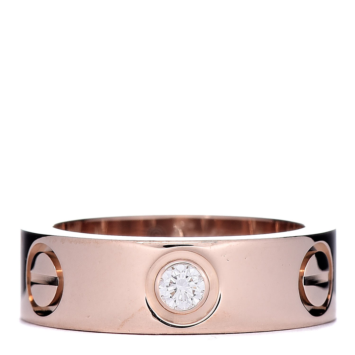 Cartier 18K Pink Gold 3 Diamond 5.5mm LOVE Ring 46 3.75 1 of 4