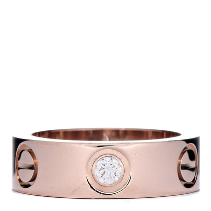Cartier 18K Pink Gold 3 Diamond 5.5mm LOVE Ring 46 3.75 1 of 4