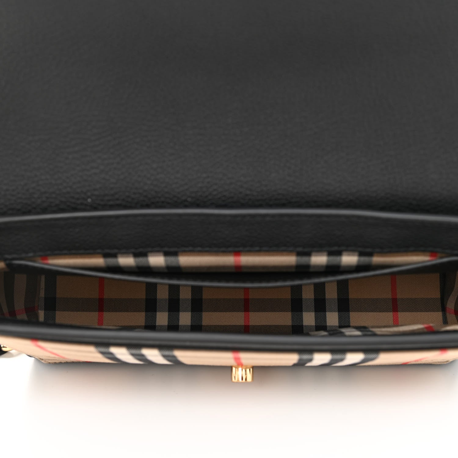 Burberry Grainy Calfskin Vintage Check Note Crossbody Bag Black 5 of 7