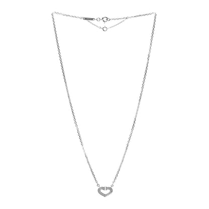 Cartier 18K White Gold Diamond Small Hearts and Symbols Pendant Necklace 3 of 6