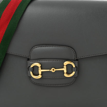 Gucci Azalea Calfskin Web Horsebit 1955 Shoulder Bag Graphite Grey 8 of 12