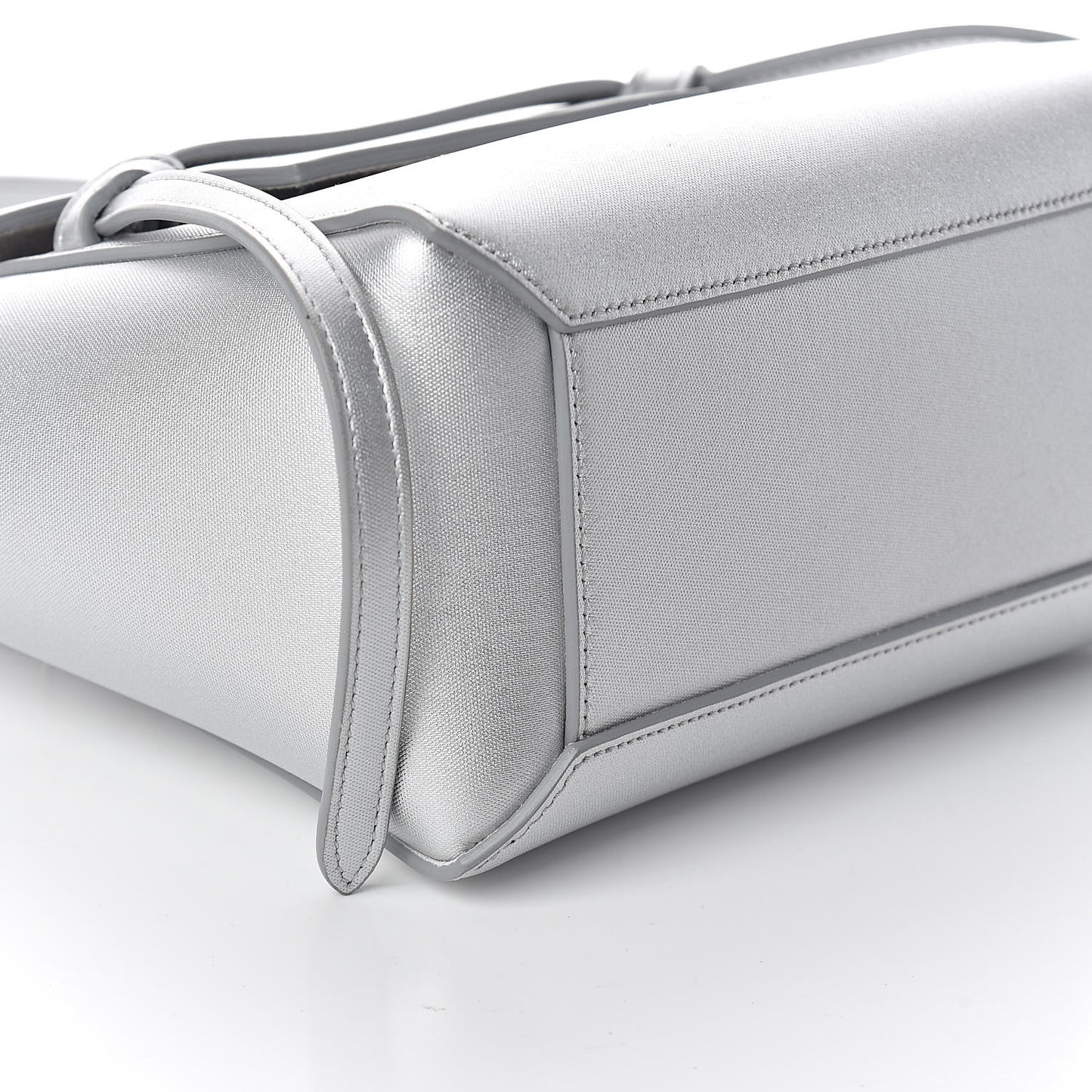 Laminated Calfskin Nano Belt Bag Silver