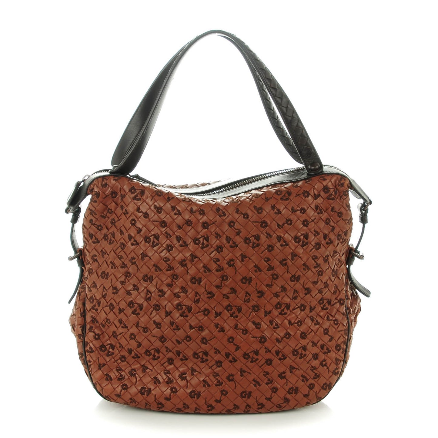 Embroidered Intrecciato Matita Shoulder Bag
