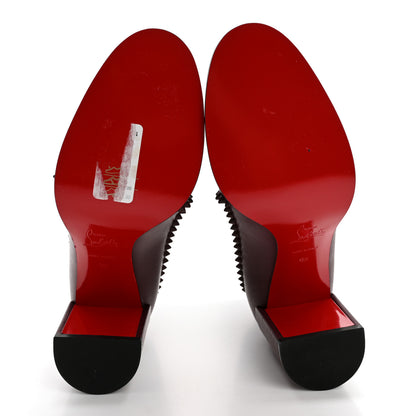 Christian Louboutin Calfskin Out Line Spike Lug 70 Boots 38 Bordeaux 5 of 12