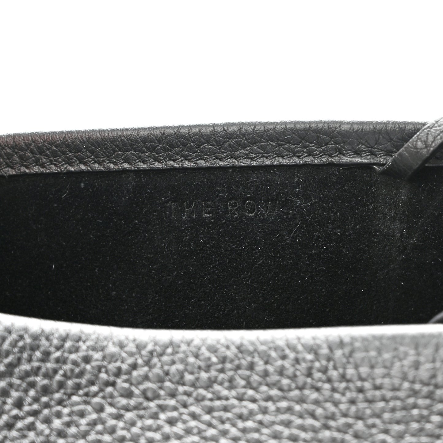Grained Calfskin Medium N/S Hook Tote Black