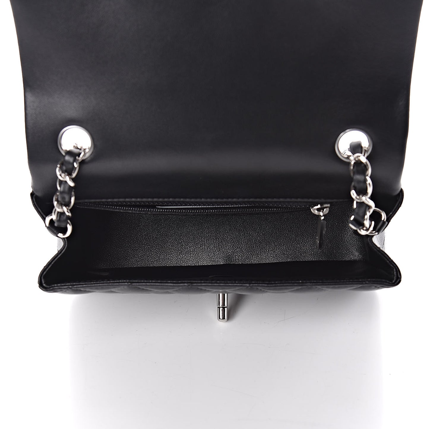 Lambskin Quilted Mini Rectangular Flap Black