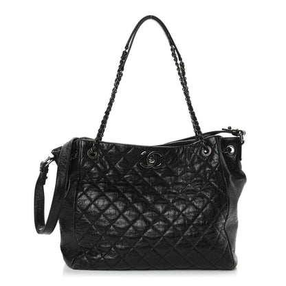 Chanel Glazed Calfskin Quilted Large Tote Black 1 of 8