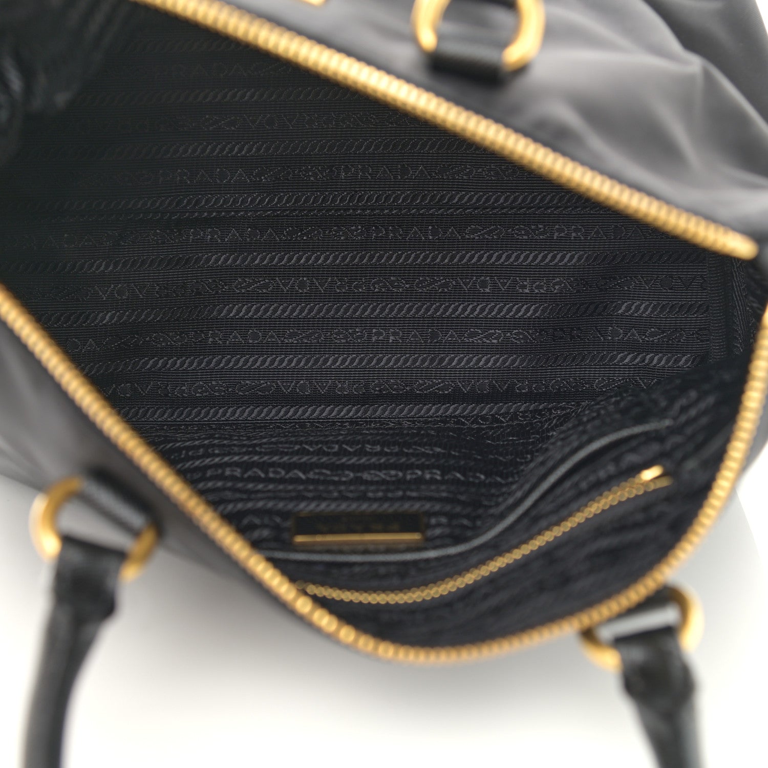 Prada Tessuto Nylon Saffiano Small Satchel Black 5 of 11