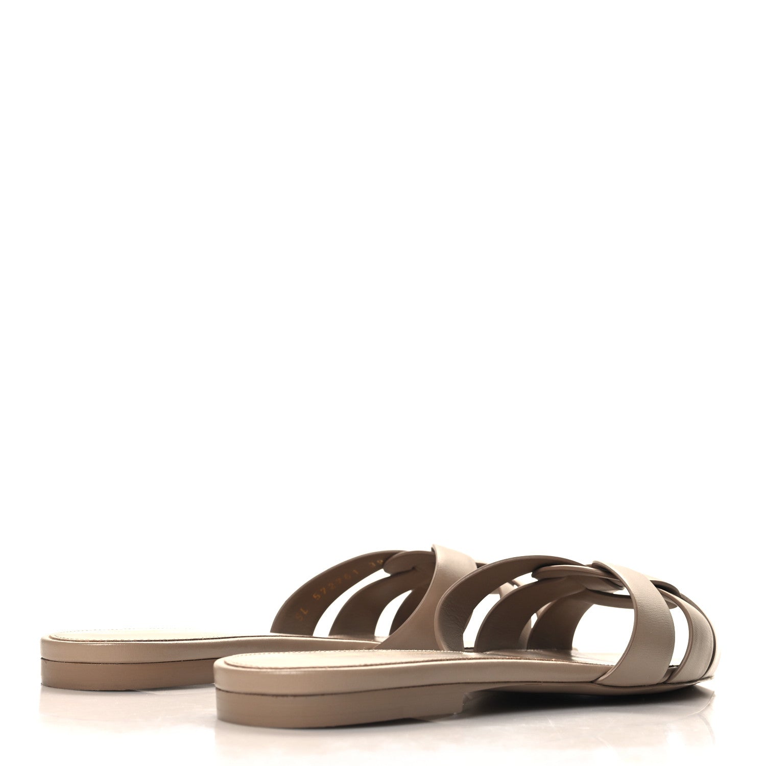 Saint Laurent Calfskin Tribute 05 Slide Sandals 39 Dark Beige 5 of 10