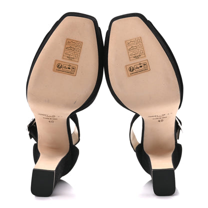 Jimmy Choo Suede Pearl Socorie 120 Sandals 40 Black 5 of 7