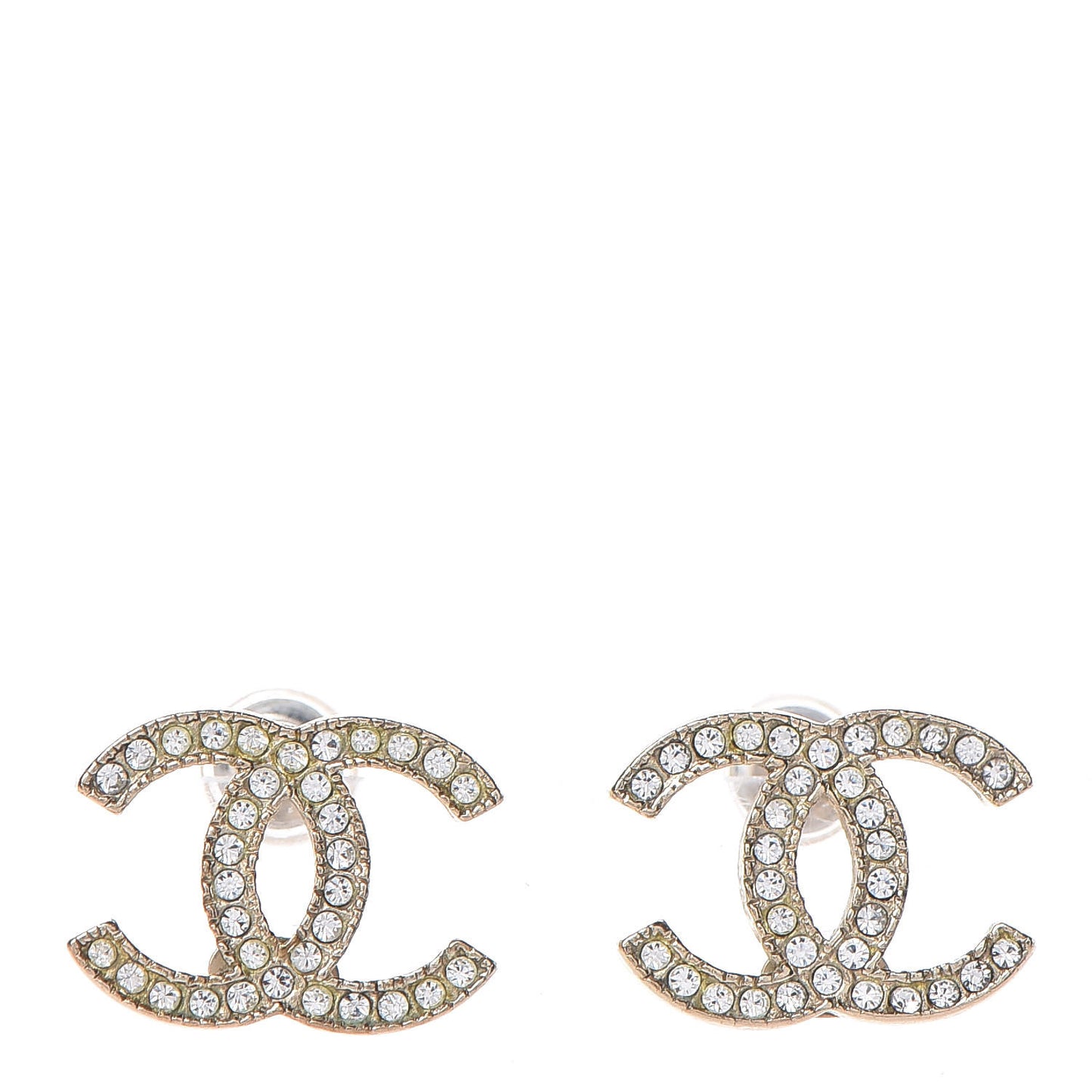 Crystal CC Earrings Gold
