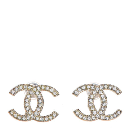 Chanel Crystal CC Earrings Gold 1 of 4