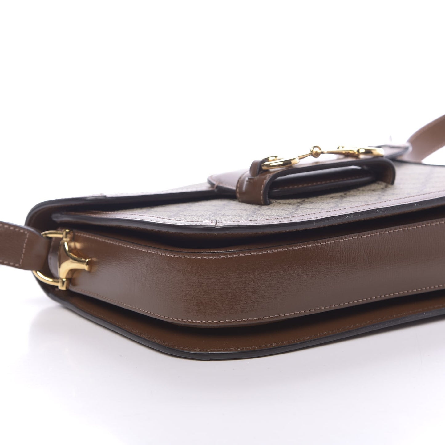 GG Supreme Monogram Horsebit 1955 Shoulder Bag Beige Brown Sugar