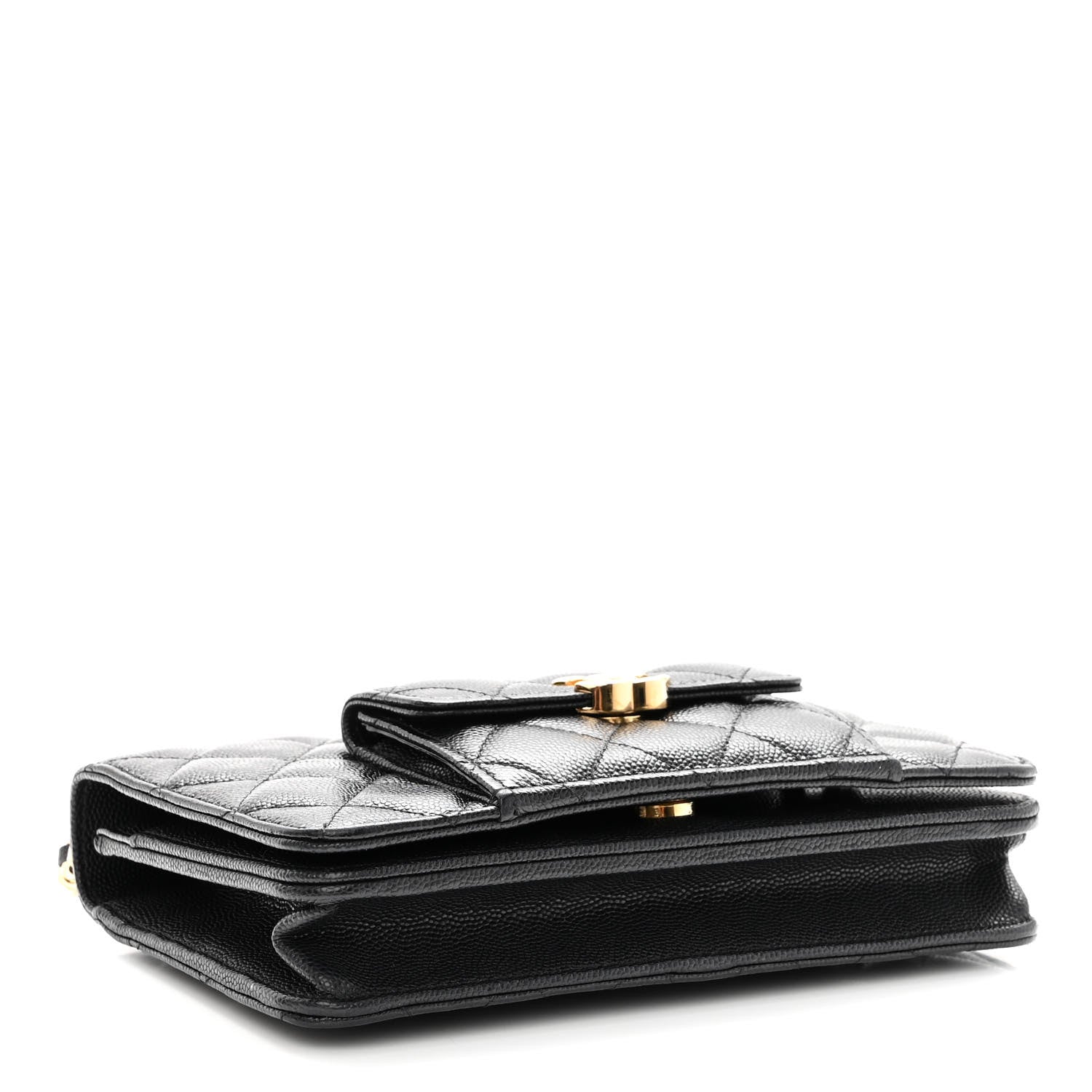Chanel Caviar Quilted Pocket Twins Wallet On Chain WOC Black 4 of 11