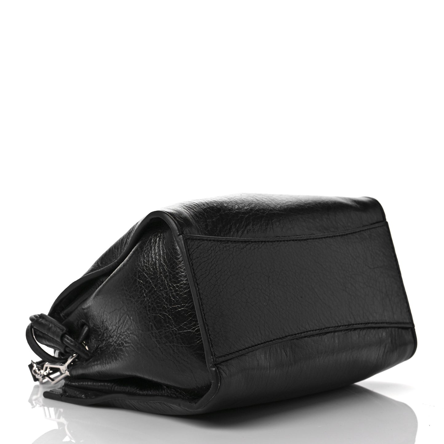 Shiny Calfskin Small Iris Tote Black