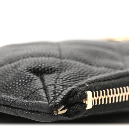 Chanel Caviar Quilted Striated Classic Flat Wallet Pouch  Black 10 of 11