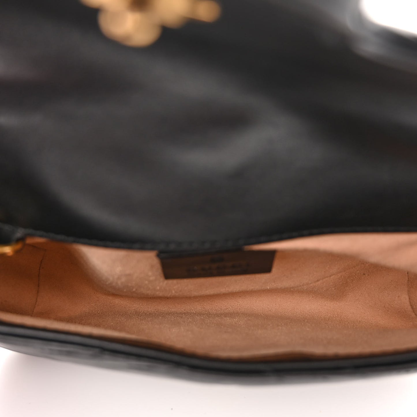 Calfskin Matelasse Super Mini GG Marmont Shoulder Bag Black