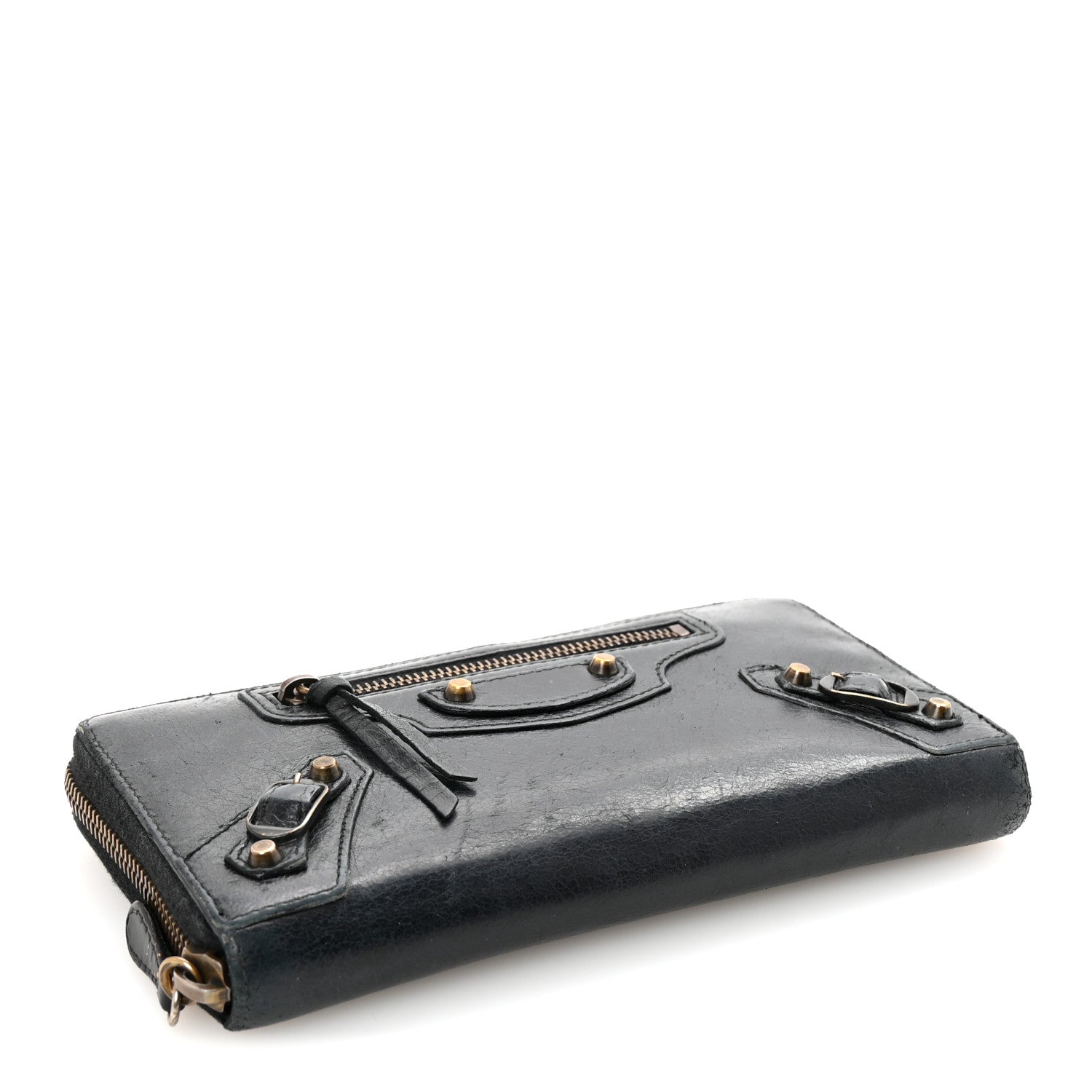 Balenciaga Agneau Classic Hardware Continental Zip Around Wallet Black 4 of 6