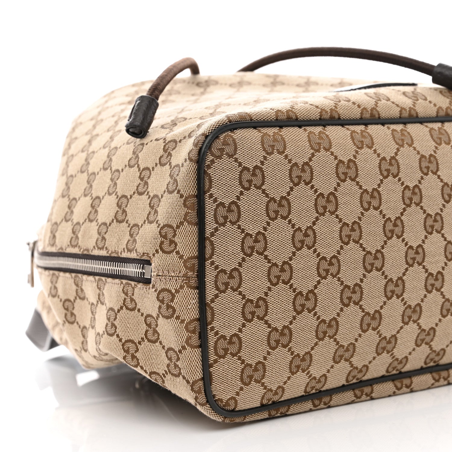 Gucci Monogram Dollar Calfskin O Drawstring Backpack Beige Ebony Testa di Moro Dark Chocolate 9 of 10