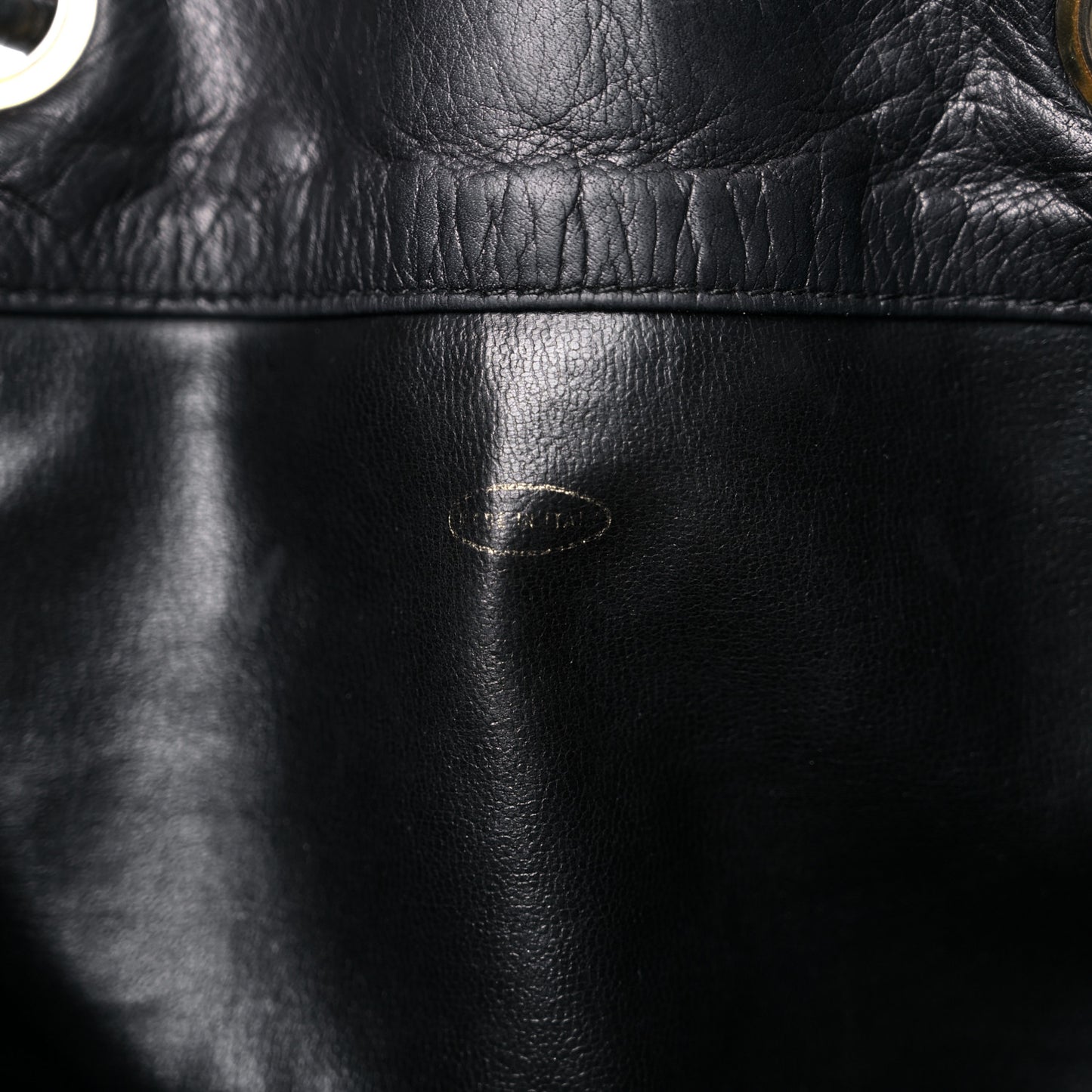 Lambskin Drawstring Sling Backpack Black