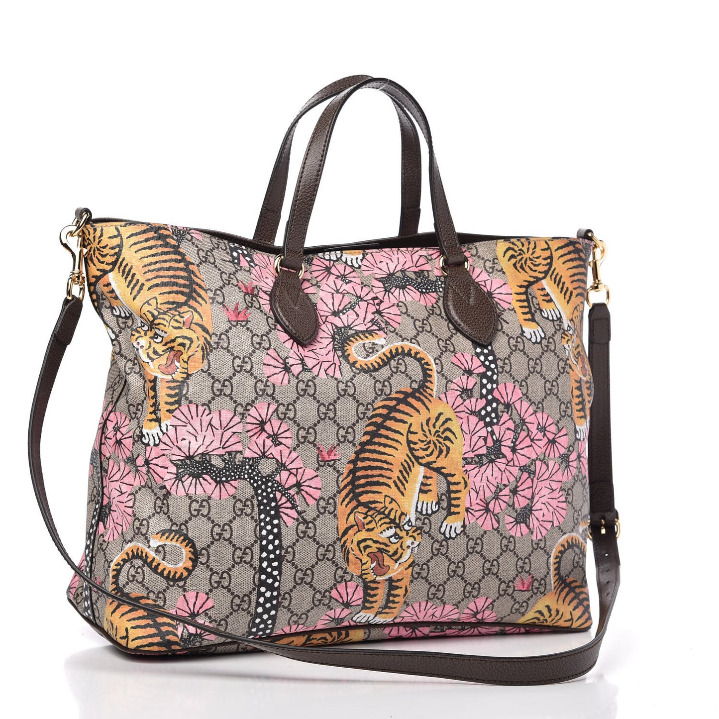 Soft GG Supreme Monogram Bengal Medium Crossbody Tote Beige Pink