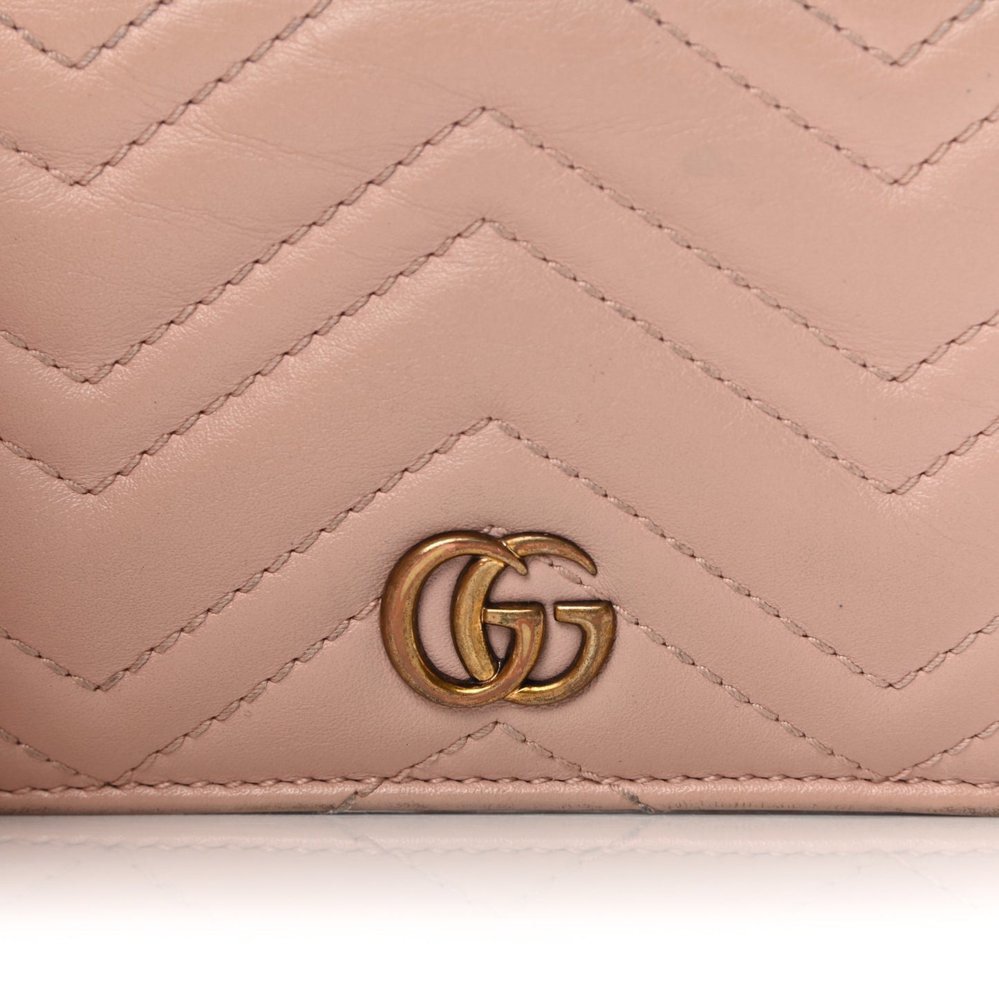 Calfskin Matelasse GG Marmont Card Case Wallet Perfect Pink
