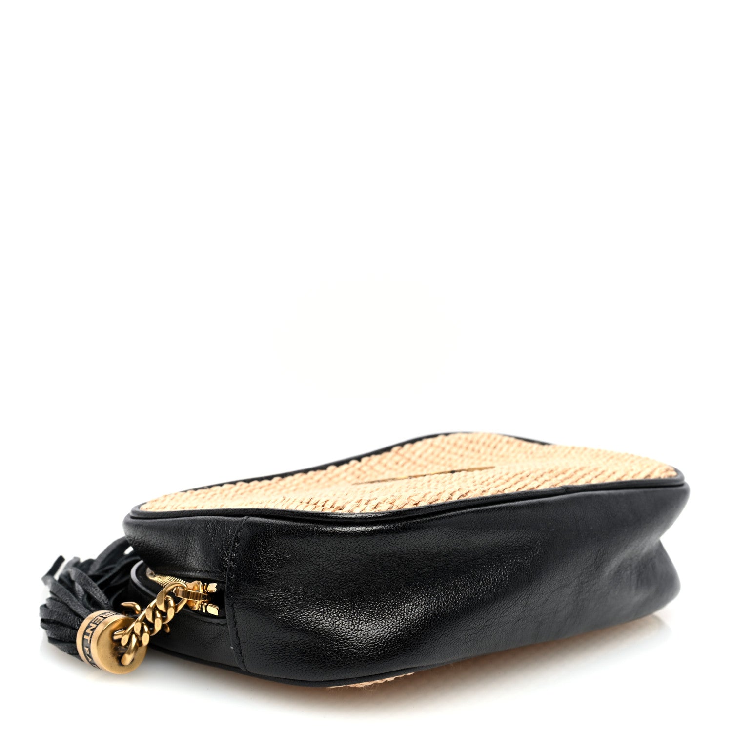 Saint Laurent Raffia Canvas Monogram Mini Lou Camera Bag Beige Black 4 of 10