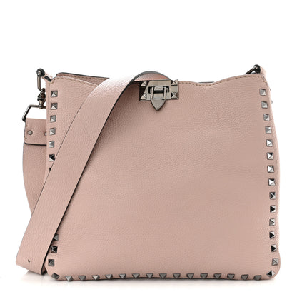 Valentino Garavani Pebbled Calfskin Small Rockstud Flip-Lock Messenger Bag Poudre 1 of 9