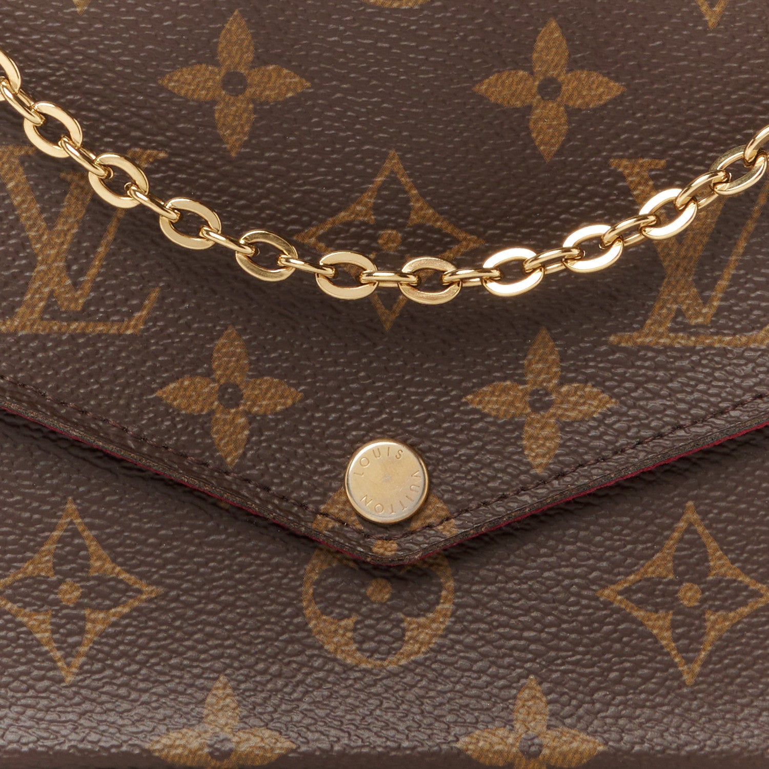 Louis Vuitton Monogram Pochette Felicie Chain Wallet Fuchsia 8 of 11