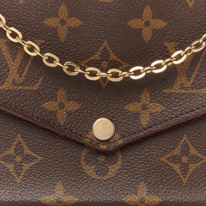 Louis Vuitton Monogram Pochette Felicie Chain Wallet Fuchsia 8 of 11