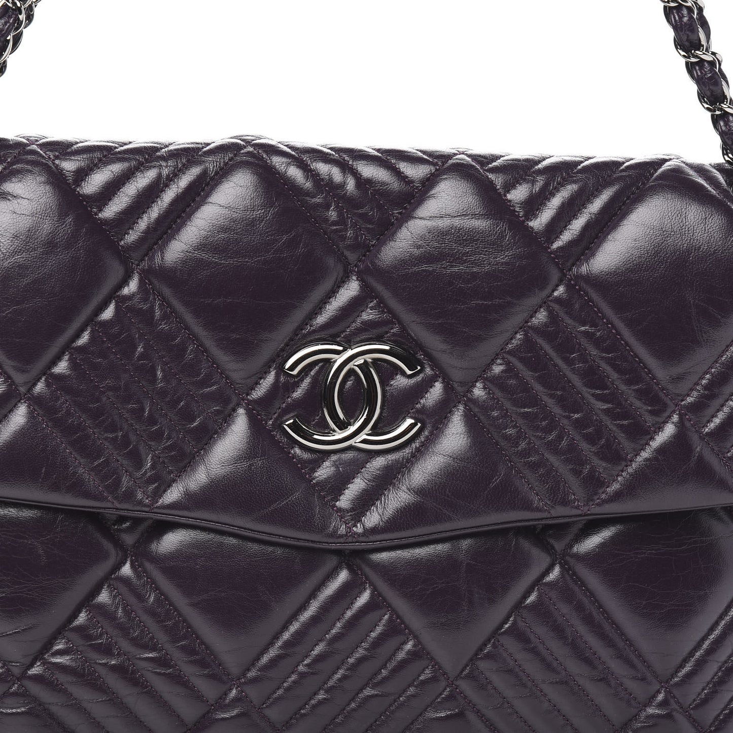 Lambskin In and Out Maxi Flap Purple